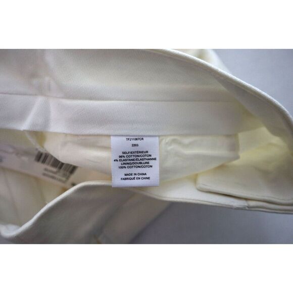 Derek Lam 10 Crosby Women Sz 4 Soft White Van Cropped Zip Front Slit Pants - Picture 4 of 12